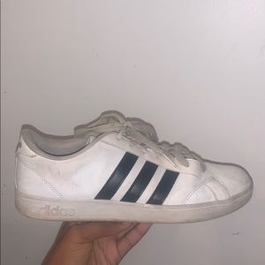 adidas white shoes with black stripes